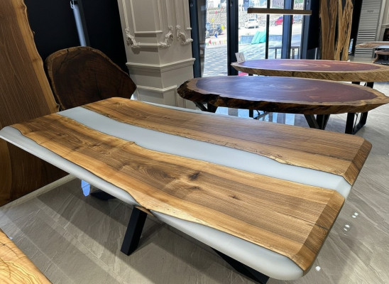 Eettafel Keukentafel Eettafel Epoxyhars Tafel 240 cm Hout Bruin