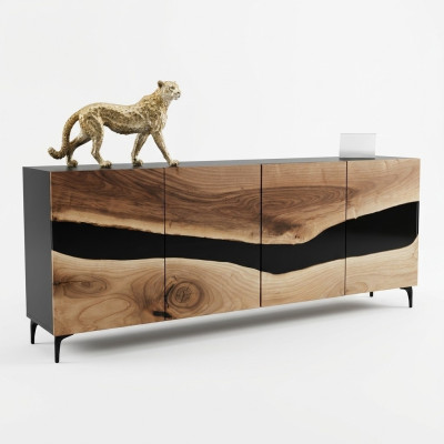 Sideboard Commode Epoxyhars Bruin Woonkamer Hout Dressoir Buffet