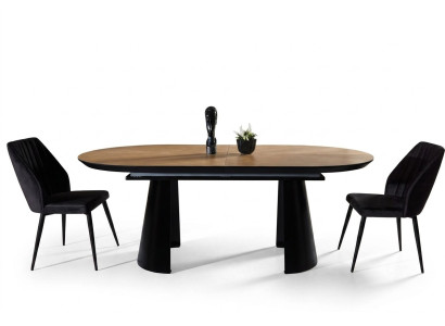 Eettafel Ovale eettafel Uitschuifbare keukentafel Hout Bruin