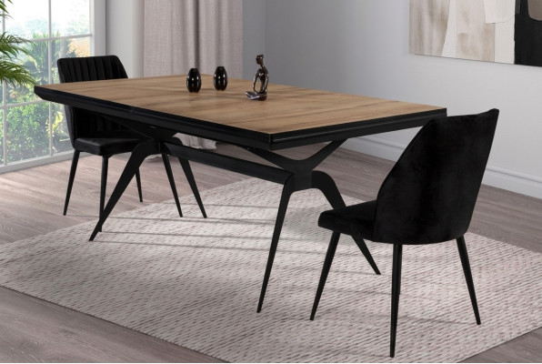 Luxe eettafel Uitschuifbare design eettafel Hout Bruin Tafel