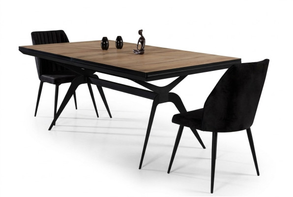 Luxe eettafel Uitschuifbare design eettafel Hout Bruin Tafel