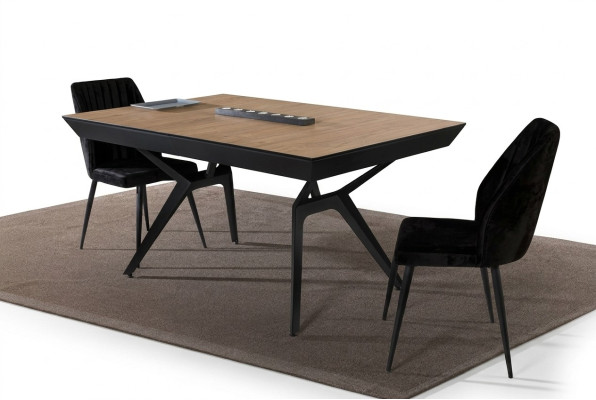 Keukentafel Eettafel Uitschuifbaar Design Luxe Hout Bruin Tafel