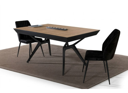 Keukentafel Eettafel Uitschuifbaar Design Luxe Hout Bruin Tafel