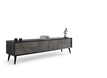 RTV Lowboard TV-standaard Woonkamer Grijs Hout Dressoir Tafel Modern