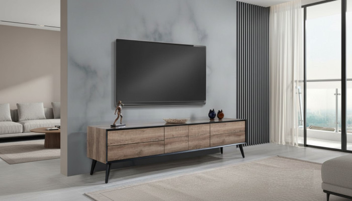 TV-standaard RTV Lowboard Woonkamer Modern Bruin Hout Dressoir Tafel