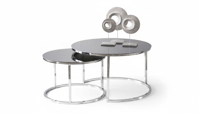Salontafel Luxe Set Bijzettafel Koffietafel Zilver Woonkamer Design