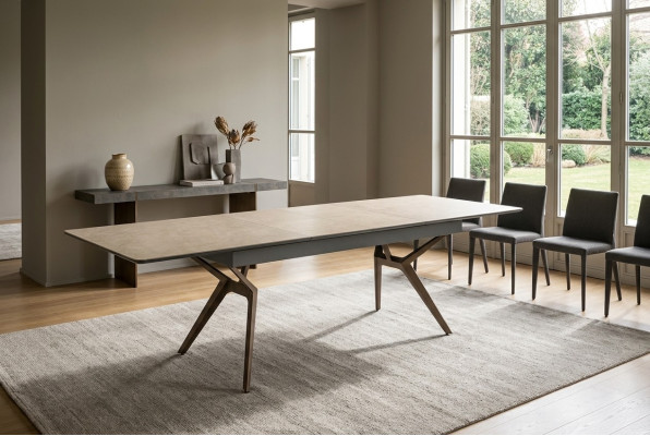 Eettafel keukentafel Uitschuifbaar design Modern Hout Grijs Tafel