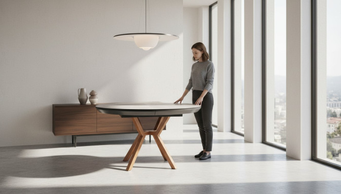 Eettafel van rundhout Luxe eettafel Keukentafel Grijs Eetkamer Hout
