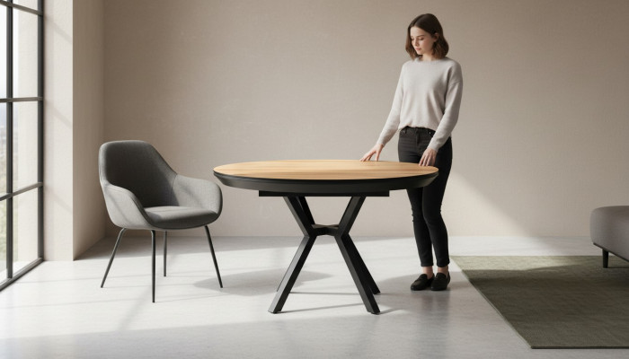 Keukentafel Bruin Ronde Eettafel Luxe Eettafel Eetkamer Hout