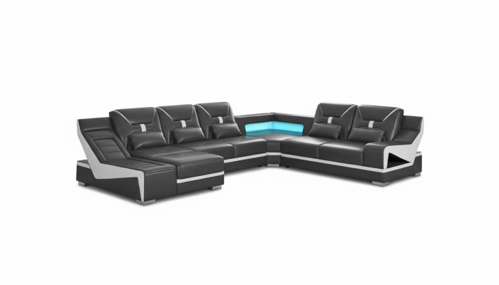 Woongebied Bank U Vorm Hoekbank Designbank Zwart Hoekbank