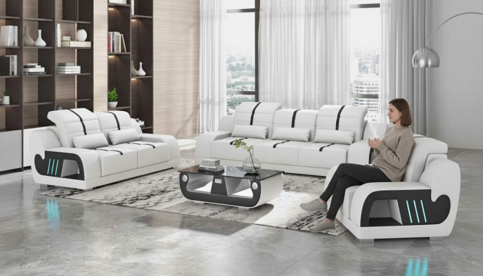 Bankstel Luxe Bankstel Complete Wit Kunstleren Bank 321