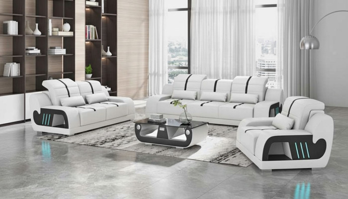 Bankstel Luxe Bankstel Complete Wit Kunstleren Bank 321
