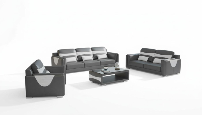 Sofagroep Luxe Complete bankstel Grijs Kunstleer Bankstel 321