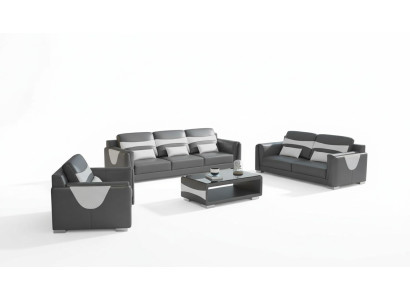 Sofagroep Luxe Complete bankstel Grijs Kunstleer Bankstel 321