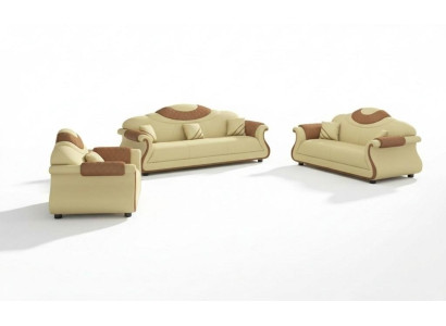Compleet bankstel bankstel 3-dlg Sofas leren bankstel bankstel bruin