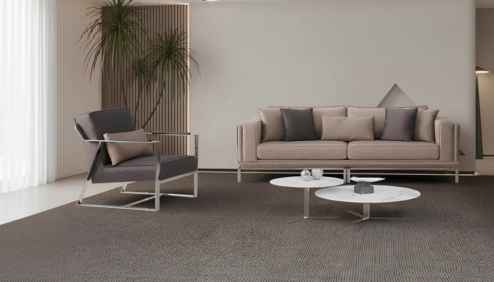 Sofaset Compleet bankstel Beige gestoffeerde bank Stoffen bankstel 2-delig Bank