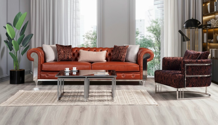 Chesterfield bankstel kunstleer driezits bruin bankstel banken.   Chesterfield bankstel kunstleer driepersoon bankstel bruine banken.