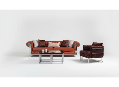 Chesterfield bankstel kunstleer driezits bruin bankstel banken.   Chesterfield bankstel kunstleer driepersoon bankstel bruine banken.