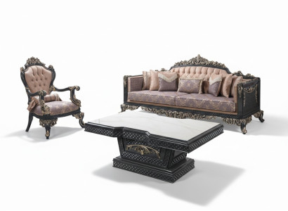 Luxe bankstel Complete bankstel Grijs stoffen bank.