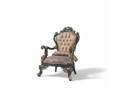 Fauteuil Beige Oorfauteuil Barok Zits Polyester Woonkamer
