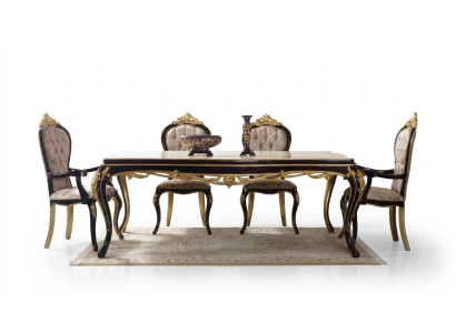 Eetkamer set Eethoek Eetkamer Eettafel Stoelen Hout 9-delig Bruin Barok