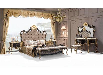 Dubbel beddengoed Chesterfield Luxe Slaapkamer Bed 6-delig Zwart bedden