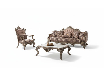 Bank Bankstel Driezits Fauteuil Bankstel Beige Gestoffeerde Bank