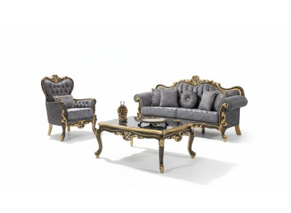 Chesterfield bankstel gestoffeerde bank bank blauw driezitter fauteuil set Chesterfield bankstel gestoffeerd bank blauw driezits fauteuil set