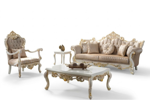 Bank Bankstel Driezitter Fauteuil Bankstel Grijs Bekleedde Bank