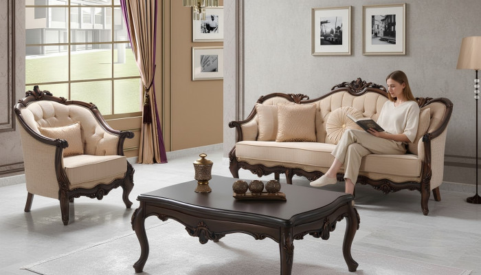 Bank Bank Bank Bank Bankstel Beige Chesterfield Set