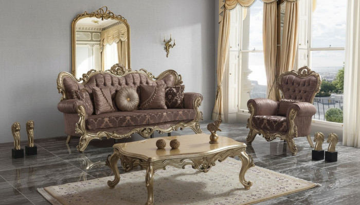 Chesterfield bankstel gestoffeerde bank bank paars stoffen bankstel set  Chesterfield bankstel gestoffeerde bank paarse stoffen bankstel set