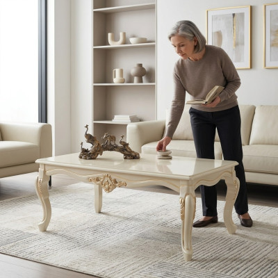 Salontafel Woonkamertafel Bijzettafel Consoles Beige Houten Tafel