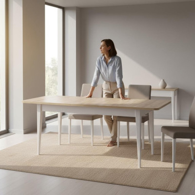 Eettafel Uitschuifbare tafel Eettafel Hout Grijs Eettafel