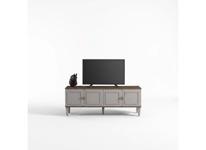 Set woonkamer tv-standaard salontafel hout grijs RTV lowboard set