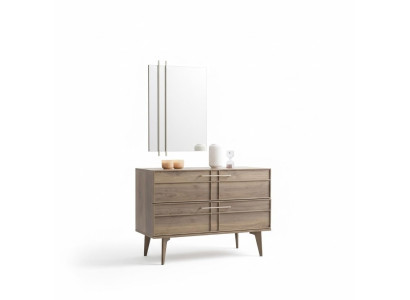 Ladenkast met spiegel Slaapkamer console Hout Bruin Set 2-delig Modern