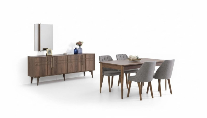 Eetkamerset Eethoek Eettafel Set 9-delig Eetkamer Bruin Hout