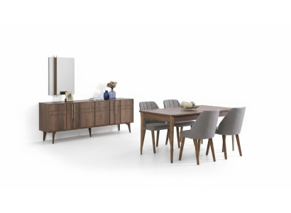Eetkamerset Eethoek Eettafel Set 9-delig Eetkamer Bruin Hout