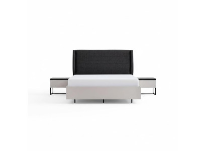 Complete slaapkamermeubels tweepersoonsbed hout 3-delig design wit bed set