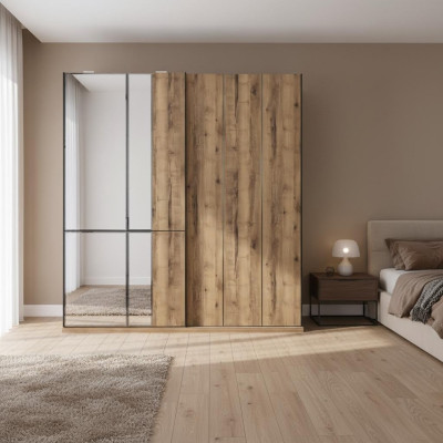 Ontwerp kledingkasten Kledingkast Kasten Bruin Hout Spiegel Nieuw