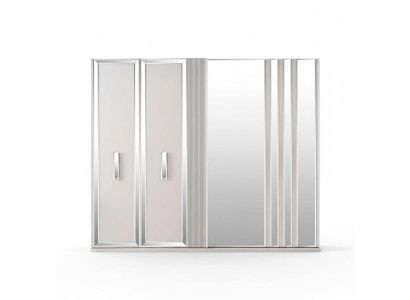 Luxe kasten ontwerp kledingkast spiegel groot wit hout modern.
