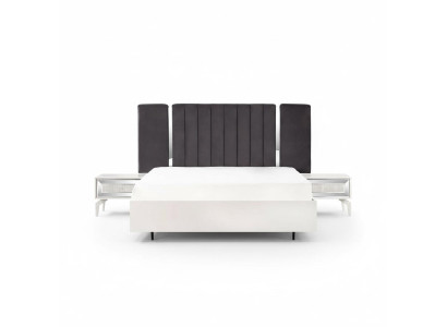 Tweepersoonsbed set slaapkamer Wit bedframe set 3-delig nachtkastjes