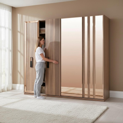 Kledingkasten Moderne Kledingkast Kasten Goud Hout Slaapkamer