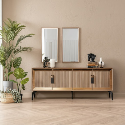 Dressoir met spiegel Groep Commode Hout Goud Eetkamer