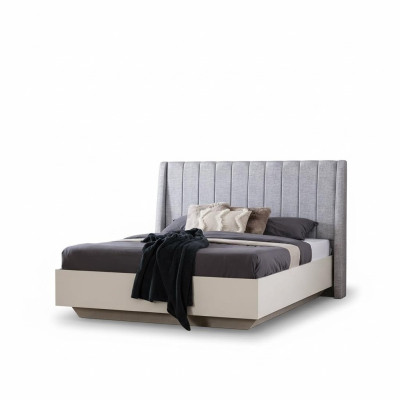Tweepersoons slaapkamer set bed hout set 3-dlg Wit nachtkastjes