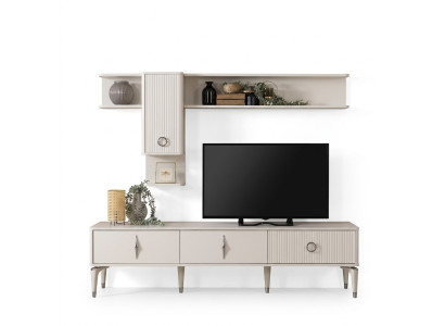 Volledige tv-standaardkast RTV Lowboard woonkamer planken wit hout