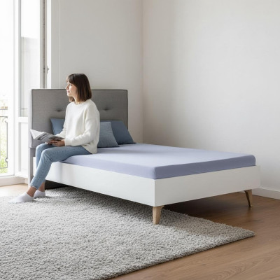 Kinderbed Bed 100 cm Jeugdbed Hout Grijs Kinderkamer Stof Modern
