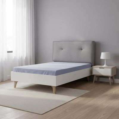 Kinderbed Bed 100 cm Jeugdbed Hout Grijs Kinderkamer Stof Modern