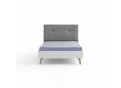 Kinderbed Bed 100 cm Jeugdbed Hout Grijs Kinderkamer Stof Modern