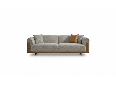 Driepersoons bank 3-zits gestoffeerde bank Grijs stof Polyester Bank Modern