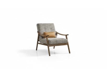 Fauteuil Oorfauteuil Zits polyester Grijs stof Woonkamer Modern